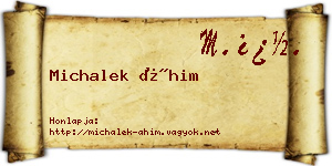 Michalek Áhim névjegykártya
